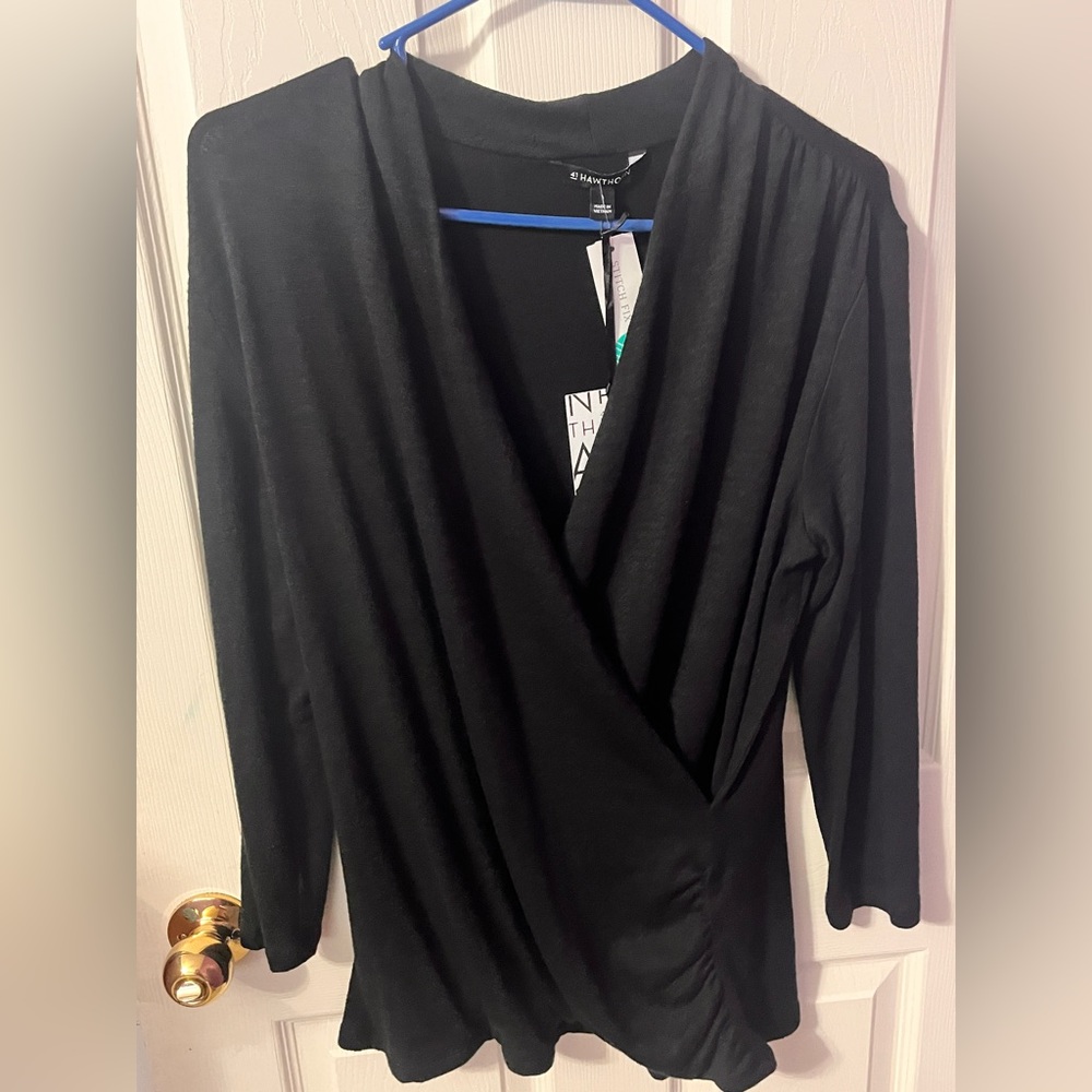 Crossover black blouse